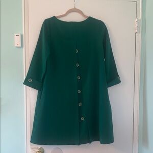 Unique Reversable Green Button Back Dress